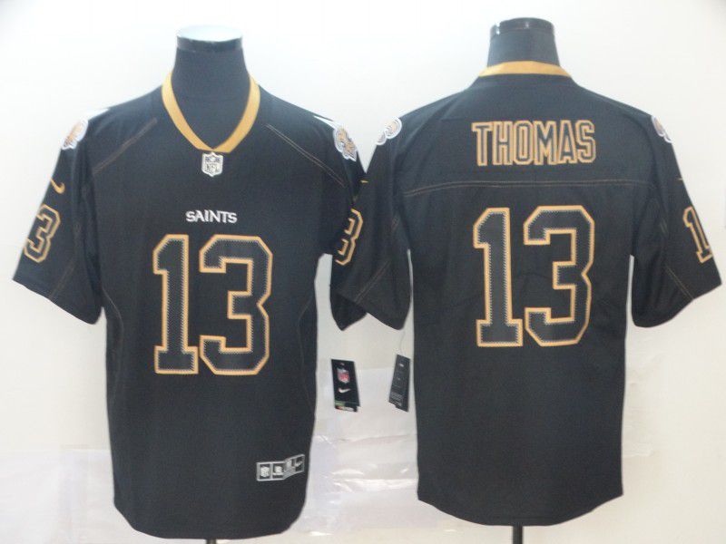 Men New Orleans Saints #13 Thomas Nike Lights Out Black Color Rush Limited NFL Jersey